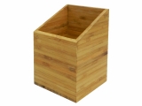 Custom-made Bamboo Utensil Holder with Angled Top - Eco-friendly Kitchen Organizer